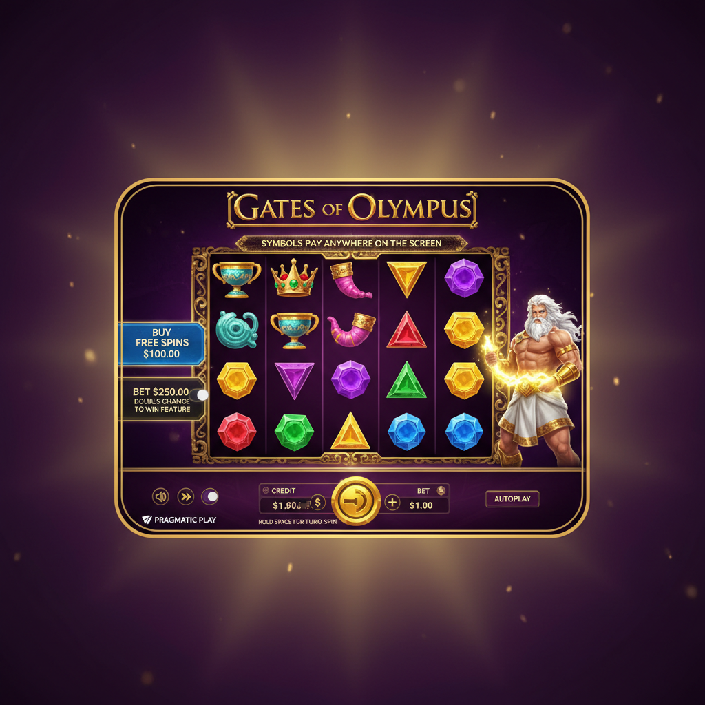 Gates of Olympus — Hauptspielbildschirm auf dem Smartphone