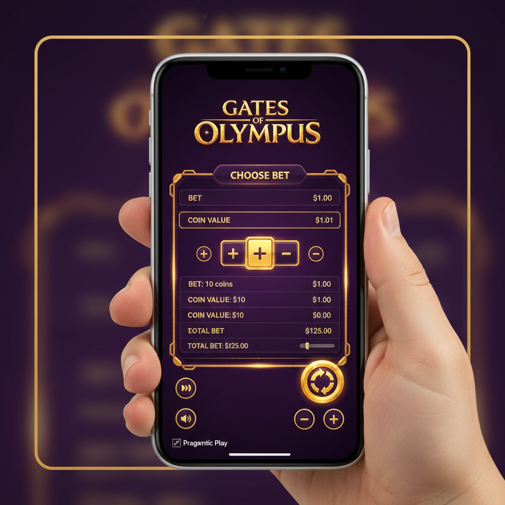 Gates of Olympus — Einsatzeinstellungen auf dem Smartphone